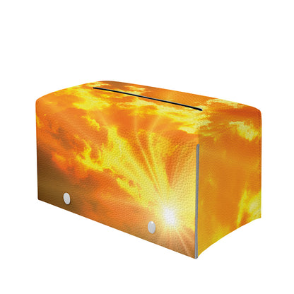 Sunrise Sky Print Leather Tissue Box Cover