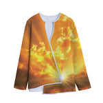 Sunrise Sky Print Long Sleeve Short Coat