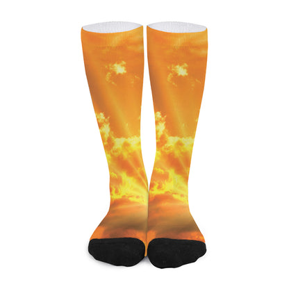 Sunrise Sky Print Long Socks