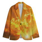 Sunrise Sky Print Men's Cotton Blazer