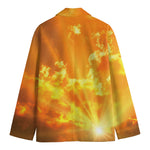 Sunrise Sky Print Men's Cotton Blazer