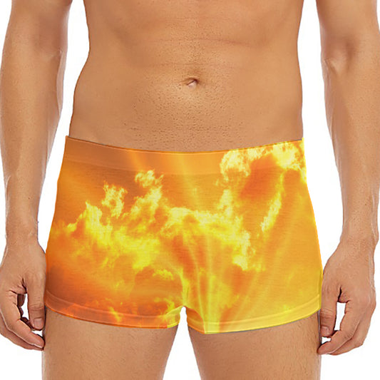 Sunrise Sky Print Men's Short Boxer Briefs