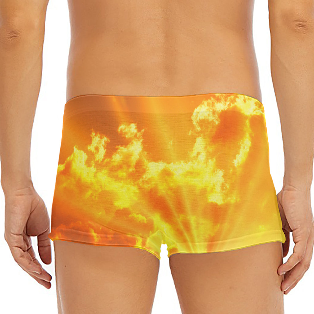 Sunrise Sky Print Men's Short Boxer Briefs