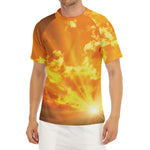 Sunrise Sky Print Men's Short Sleeve Rash Guard