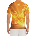 Sunrise Sky Print Men's Short Sleeve Rash Guard