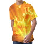 Sunrise Sky Print Men's Velvet T-Shirt