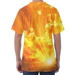 Sunrise Sky Print Men's Velvet T-Shirt