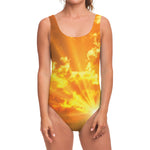 Sunrise Sky Print One Piece Swimsuit