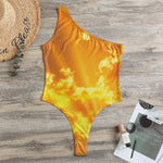 Sunrise Sky Print One Shoulder Bodysuit