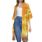 Sunrise Sky Print Open Front Beach Cover Up