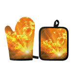 Sunrise Sky Print Oven Mitt And Pot Holder Set