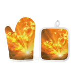 Sunrise Sky Print Oven Mitt And Pot Holder Set