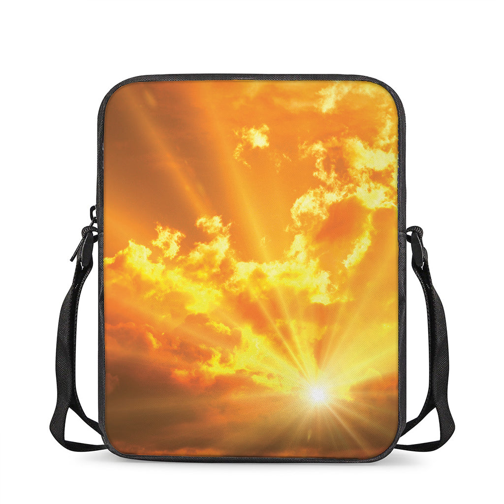 Sunrise Sky Print Rectangular Crossbody Bag