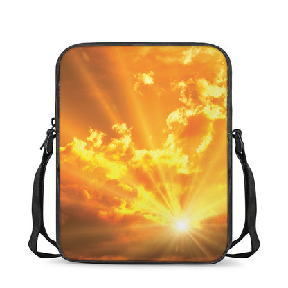 Sunrise Sky Print Rectangular Crossbody Bag