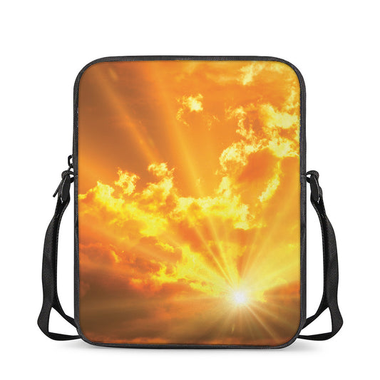 Sunrise Sky Print Rectangular Crossbody Bag