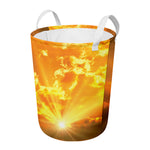 Sunrise Sky Print Round Laundry Basket