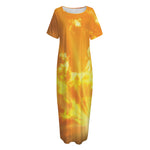 Sunrise Sky Print Short Sleeve Long Nightdress