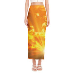 Sunrise Sky Print Side Slit Maxi Skirt