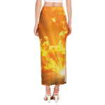 Sunrise Sky Print Side Slit Maxi Skirt