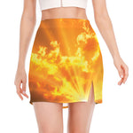 Sunrise Sky Print Side Slit Mini Skirt