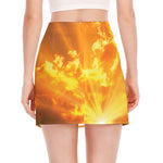 Sunrise Sky Print Side Slit Mini Skirt