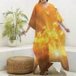 Sunrise Sky Print Silk V-Neck Kaftan Dress