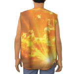 Sunrise Sky Print Sleeveless Baseball Jersey