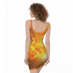 Sunrise Sky Print Sleeveless Bodycon Dress