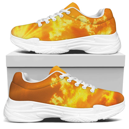 Sunrise Sky Print White Chunky Shoes