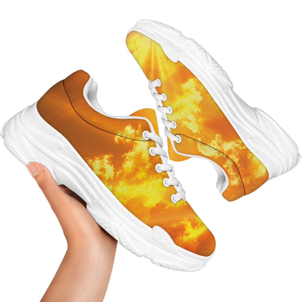 Sunrise Sky Print White Chunky Shoes