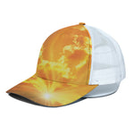 Sunrise Sky Print White Mesh Trucker Cap