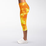 Sunrise Sky Print Women's Capri Leggings