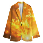 Sunrise Sky Print Women's Cotton Blazer