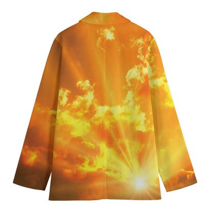 Sunrise Sky Print Women's Cotton Blazer