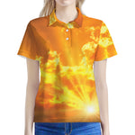 Sunrise Sky Print Women's Polo Shirt