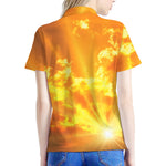 Sunrise Sky Print Women's Polo Shirt