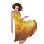 Sunrise Sky Print Women's Sleeveless Dress