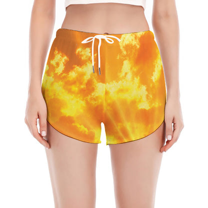 Sunrise Sky Print Women's Split Running Shorts