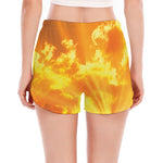 Sunrise Sky Print Women's Split Running Shorts