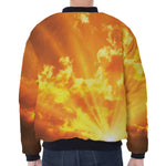 Sunrise Sky Print Zip Sleeve Bomber Jacket