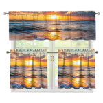 Sunrise Wave Print 3 Piece Kitchen Curtains