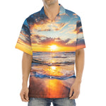 Sunrise Wave Print Aloha Shirt