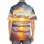 Sunrise Wave Print Aloha Shirt