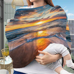 Sunrise Wave Print Baby Seat Cover