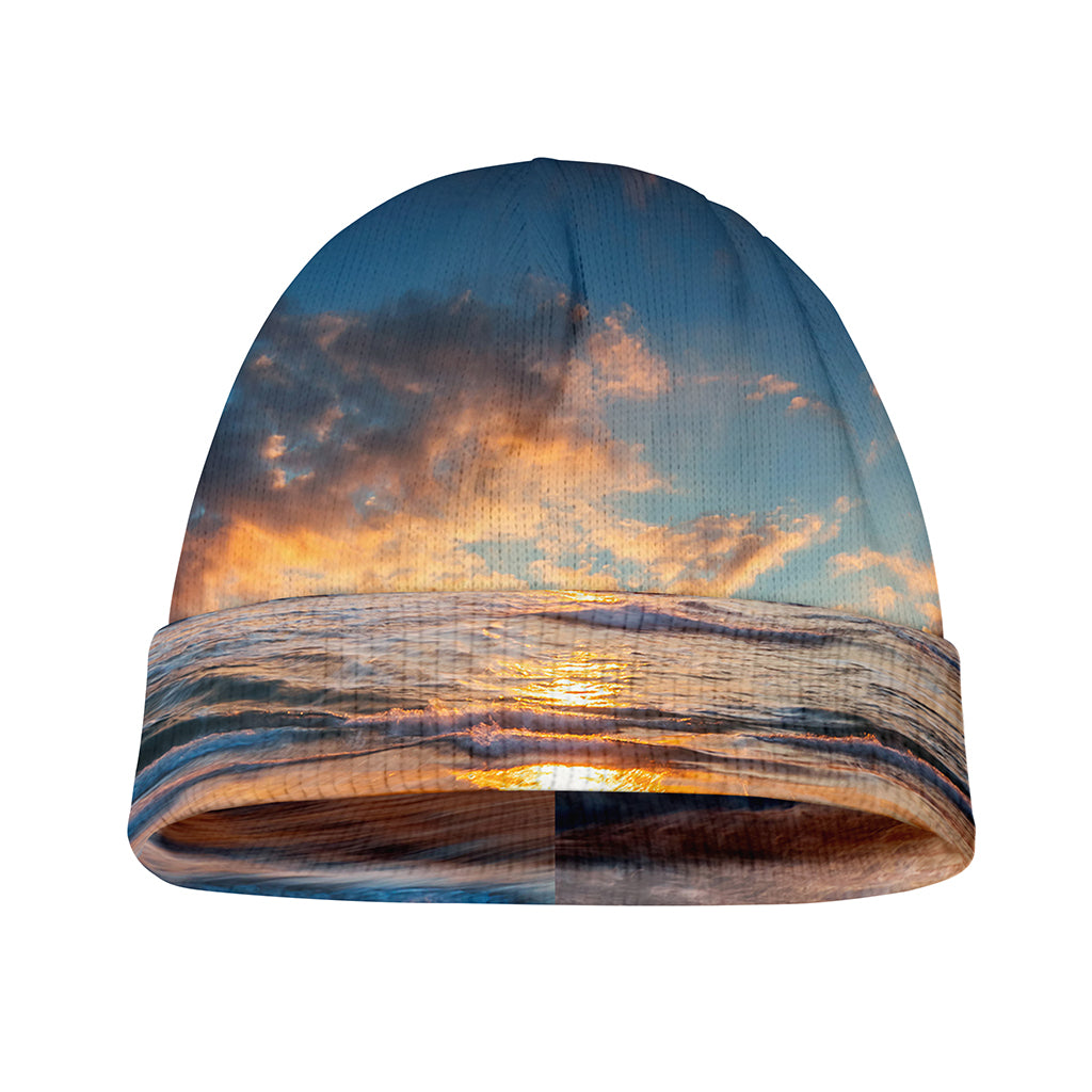 Sunrise Wave Print Beanie