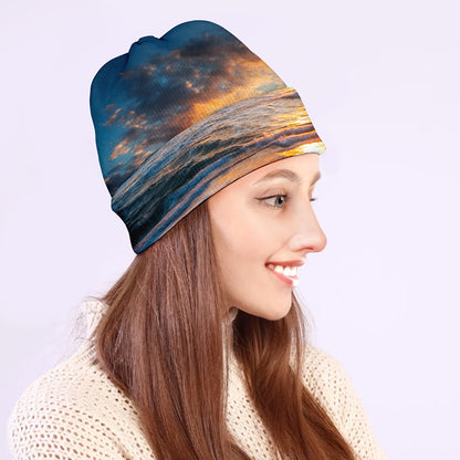Sunrise Wave Print Beanie