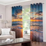 Sunrise Wave Print Blackout Grommet Curtains