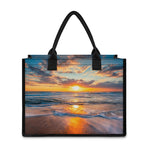 Sunrise Wave Print Canvas Tote Bag