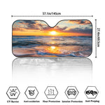 Sunrise Wave Print Car Windshield Sun Shade