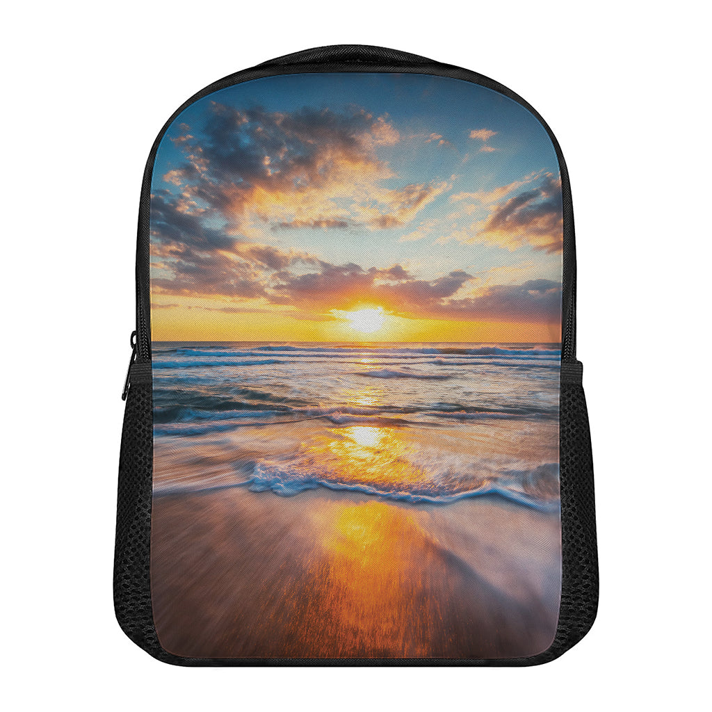 Sunrise Wave Print Casual Backpack